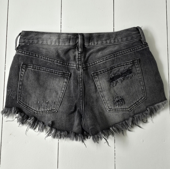 Free People Revolve Loving Good Vibrations Denim Shorts in Sulphur Black… - Picture 3 of 7